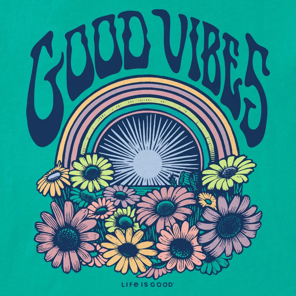 Life Is Good : Women's Good Vibes Bloom Short Sleeve Crusher T-Shirt - Image 2