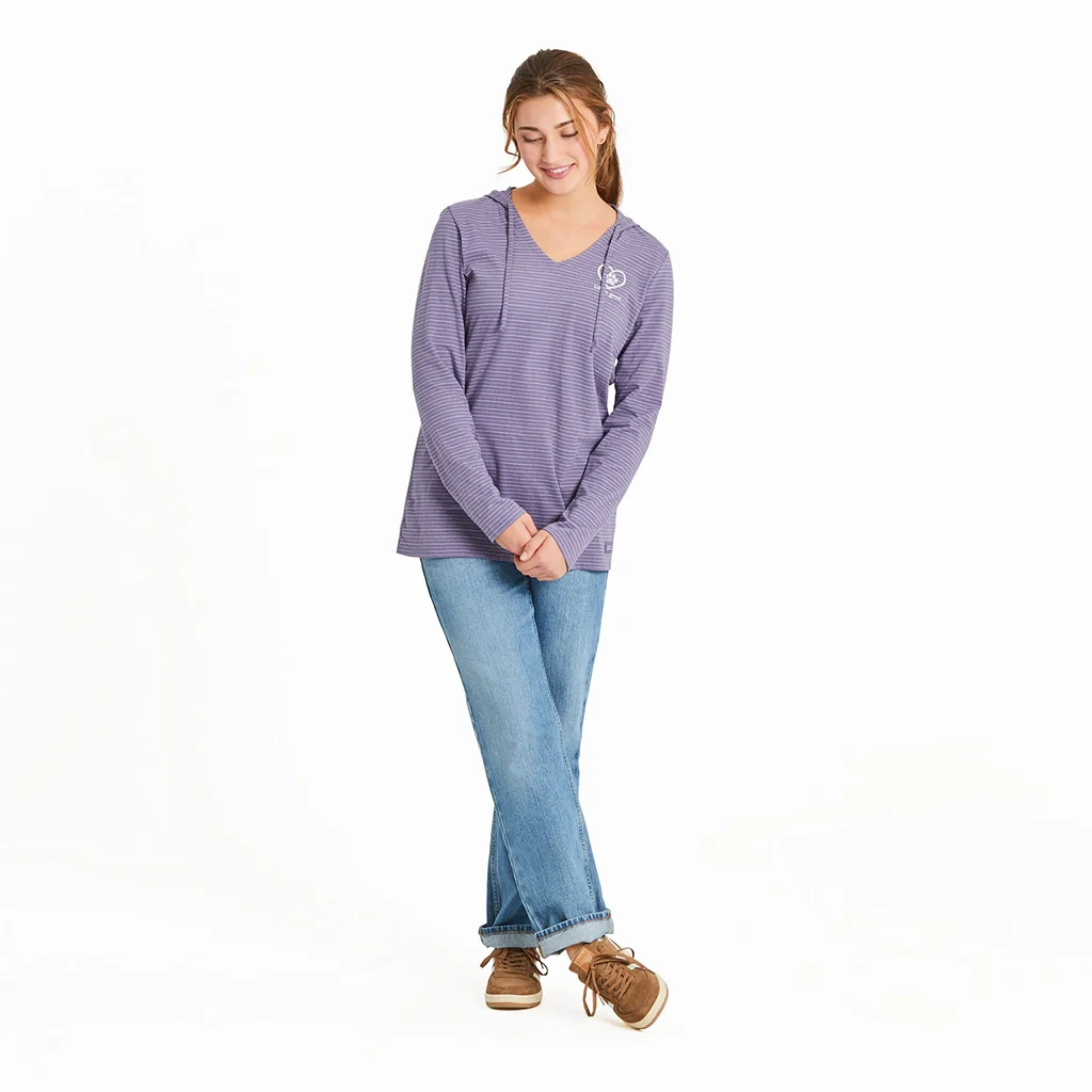 Life Is Good : Women's Pet Paw Crusher Hooded Tee - LITE Long Sleeve - Image 5