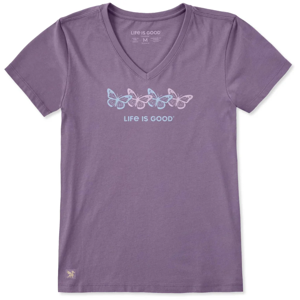 Life Is Good : Women's Rally Butterflies Short Sleeve Crusher T-Shirt