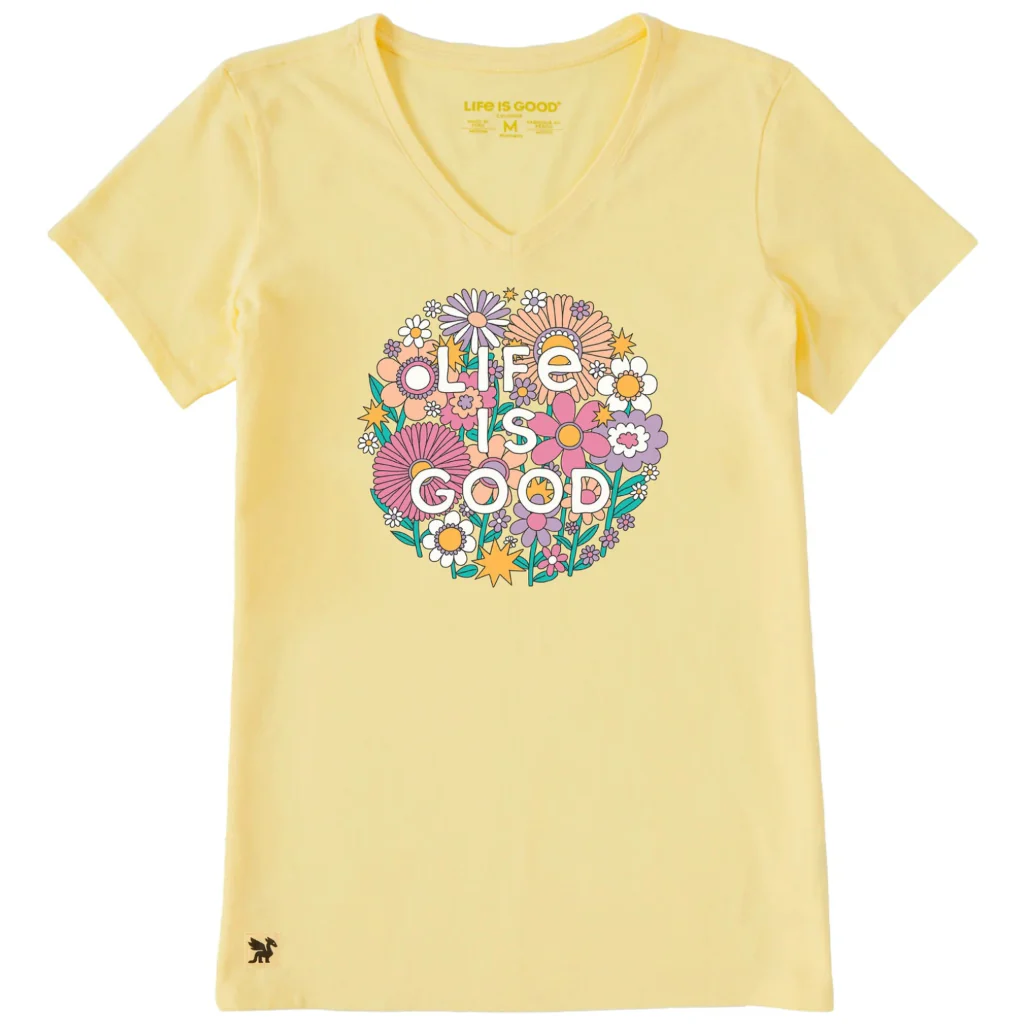 Life Is Good : Women's Retro Flowerball Crusher T-shirt