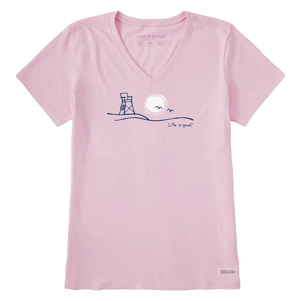 Life Is Good : Women's Roam Beach Crusher Tee - Short Sleeve LITE Vee