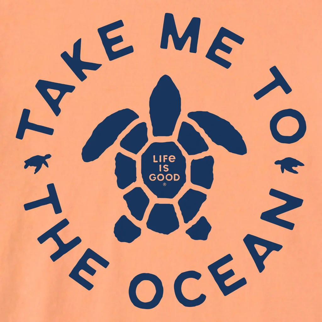 Life Is Good : Women's Take Me To The Ocean Sea Turtle Circle T-Shirt - Image 2