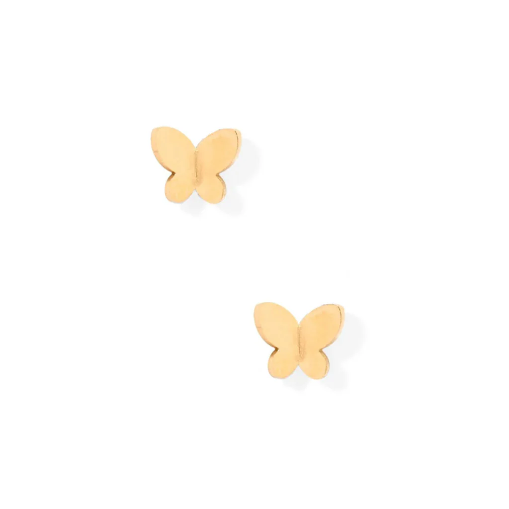 Linny Co : Screwback Stud Earrings - Billie Butterfly Gold - Image 2