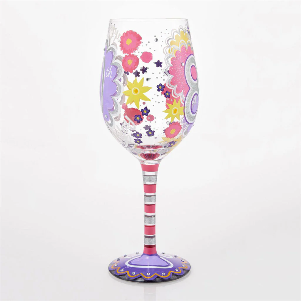 Lolita : Happy 80th Birthday Wine Glass - Image 2