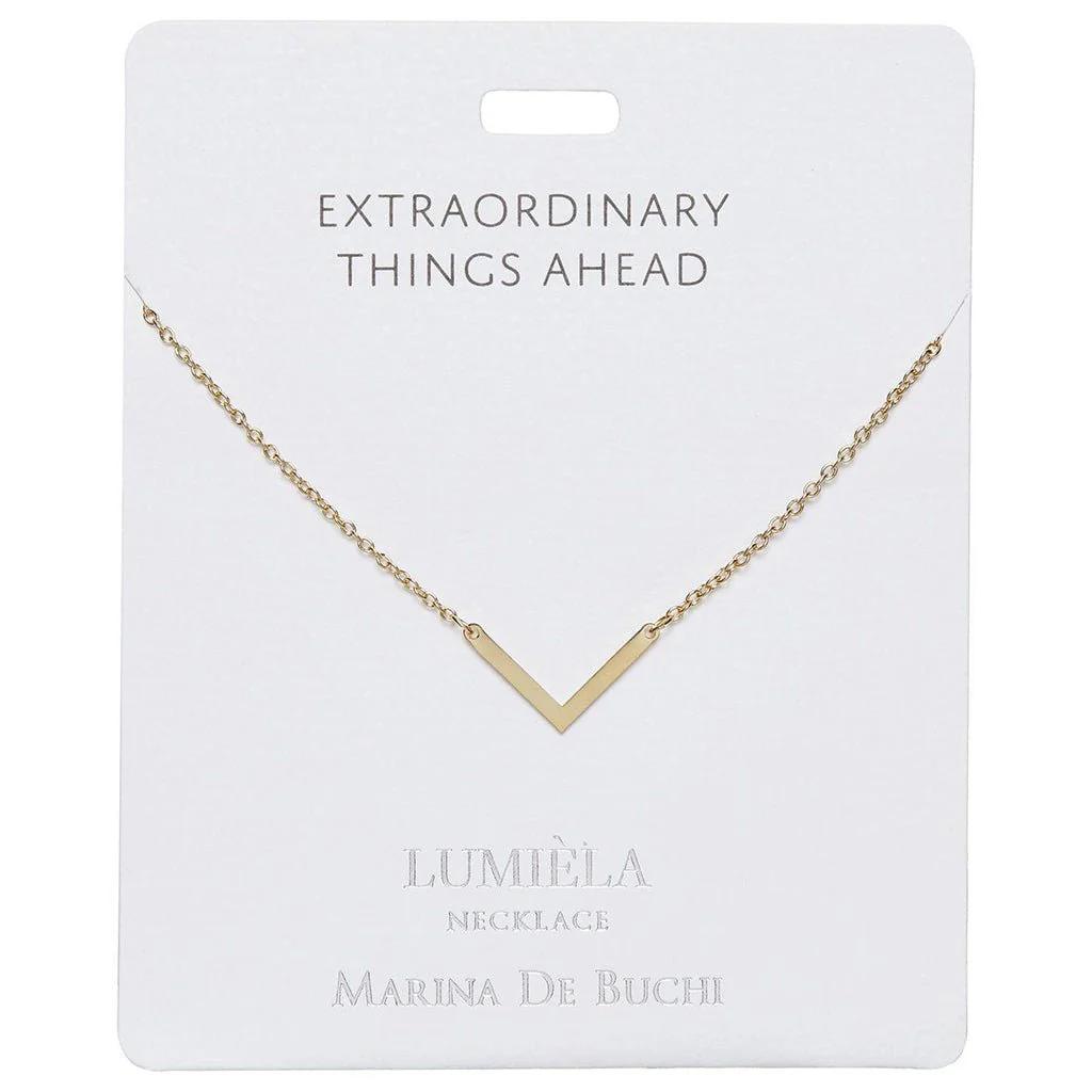 Lumiela Necklace: "extraordinary things ahead" - V bar
