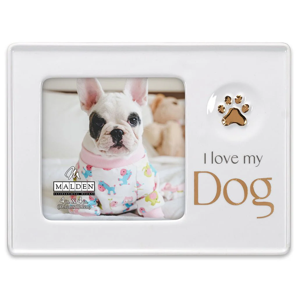Malden : I Love My Dog Ceramic Photo Frame - 4x4