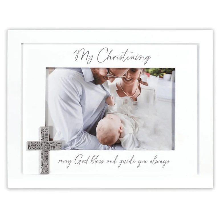 Malden : Christening Wood Photo Frame - 4x6