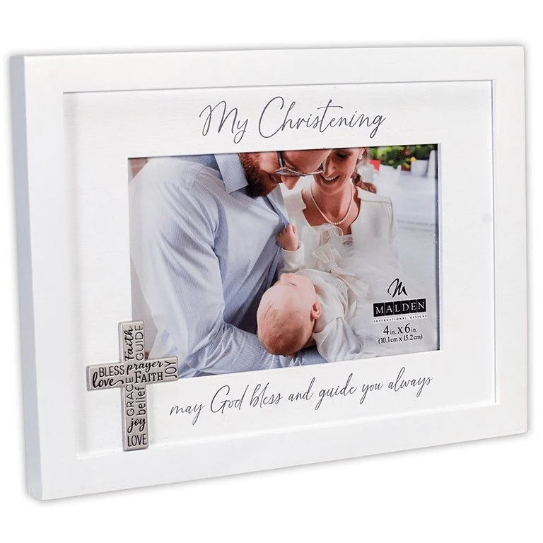 Malden : Christening Wood Photo Frame - 4x6 - Image 2