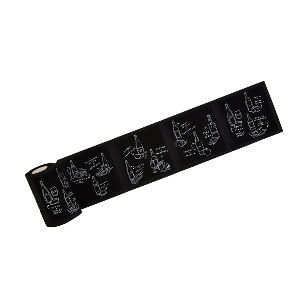 Mud Pie : Black Cocktail Napkin Roll - Cheese and Wine