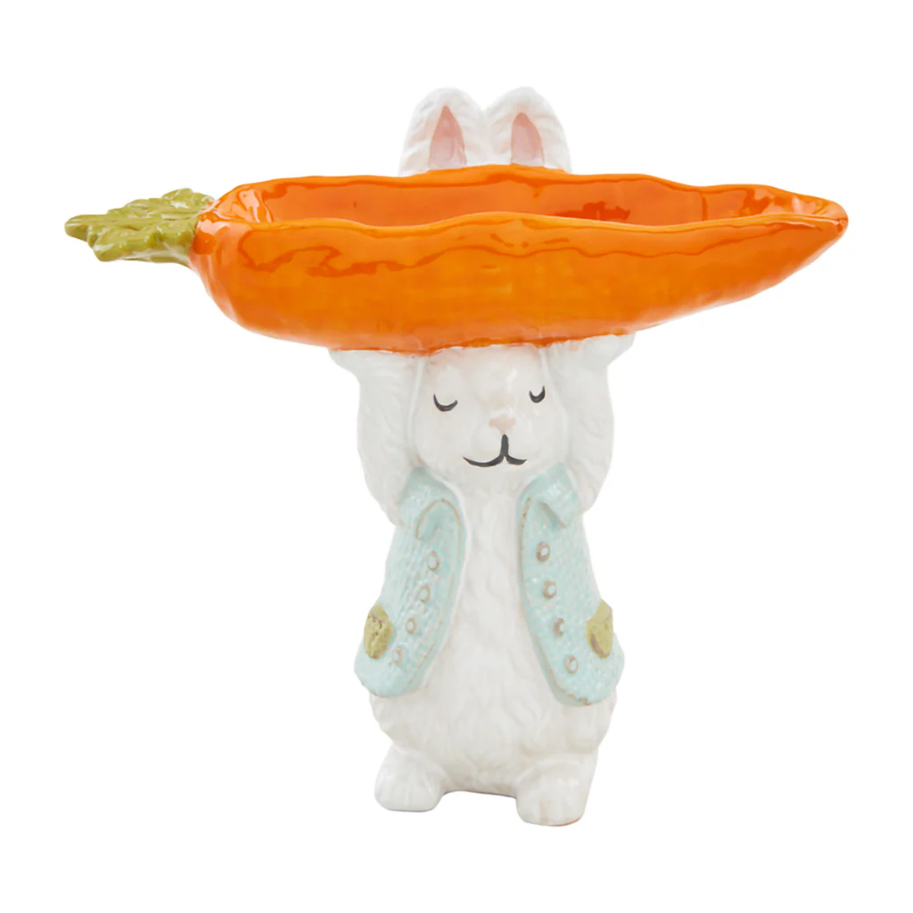 Mud Pie : Bunny Carrot Candy Pedestal