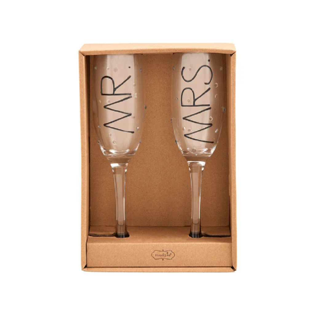 Mud Pie LLC: Mr. And Mrs. Champagne Flute Set