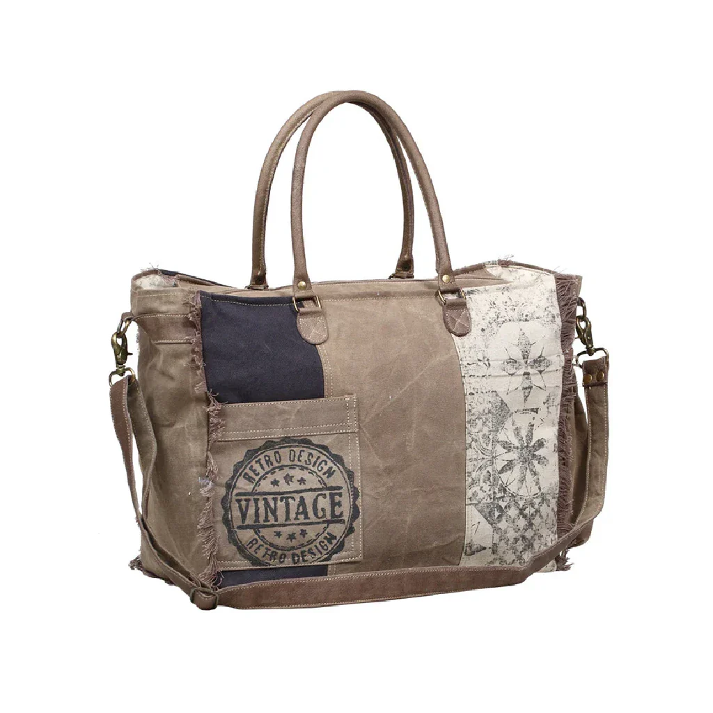 Myra Bag : Retro Print Weekender Bag - Image 2
