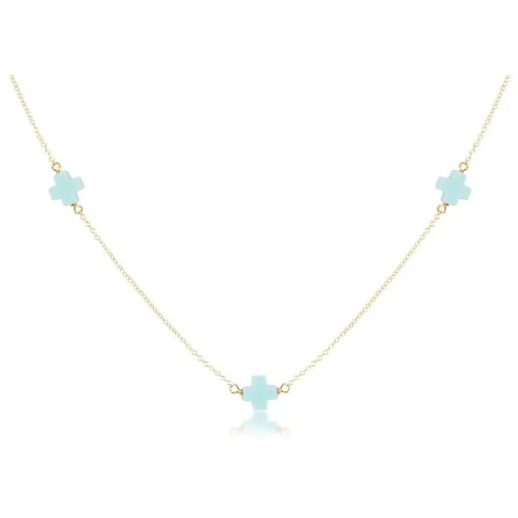 enewton design :  15" Choker Simplicity Gold Chain -Turquoise Cross