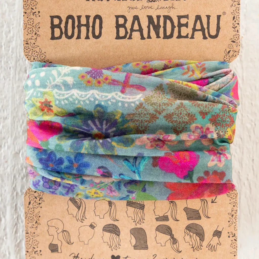 Natural Life : Blue Garden Patchwork Full Boho Headband