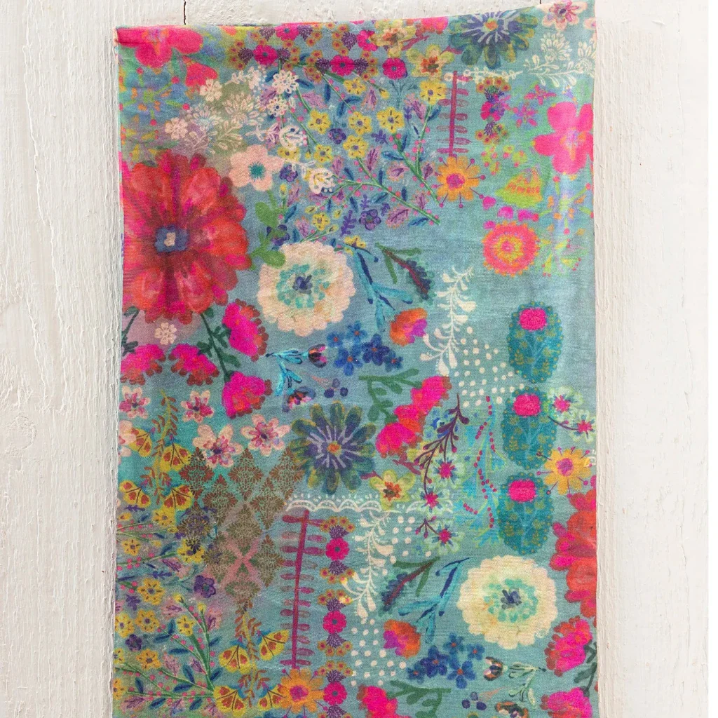 Natural Life : Blue Garden Patchwork Full Boho Headband - Image 2
