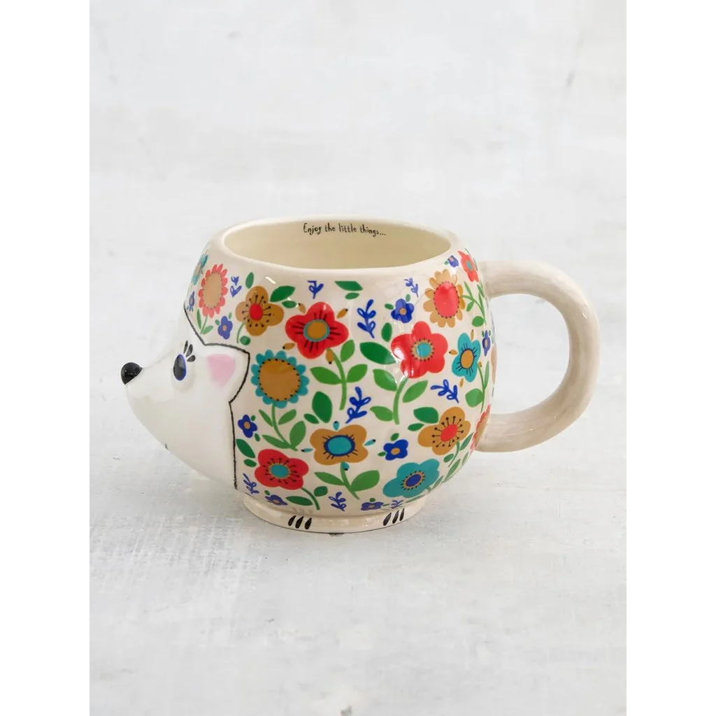 Natural Life : Folk Art Coffee Mug - Hedgehog - Image 4