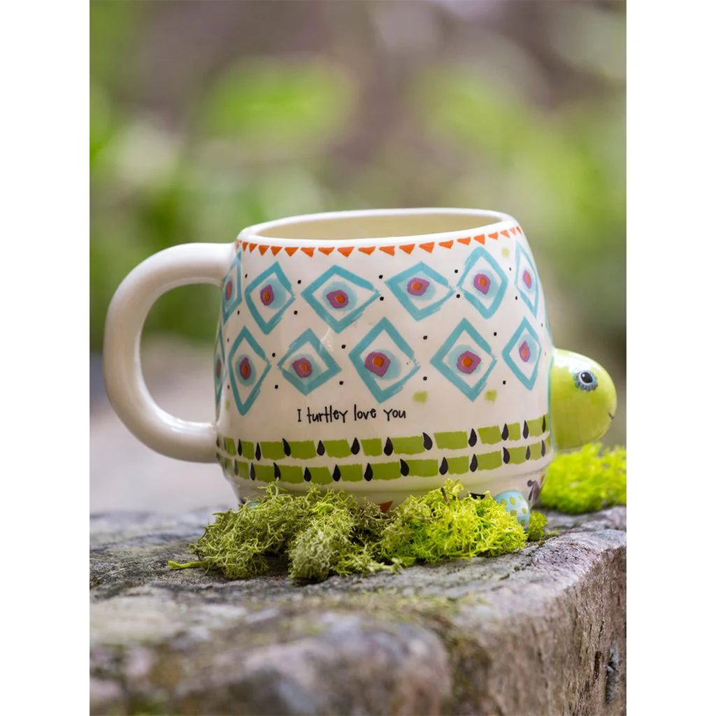 Natural Life : Folk Art Coffee Mug - Myrtle The Turtle - Image 2