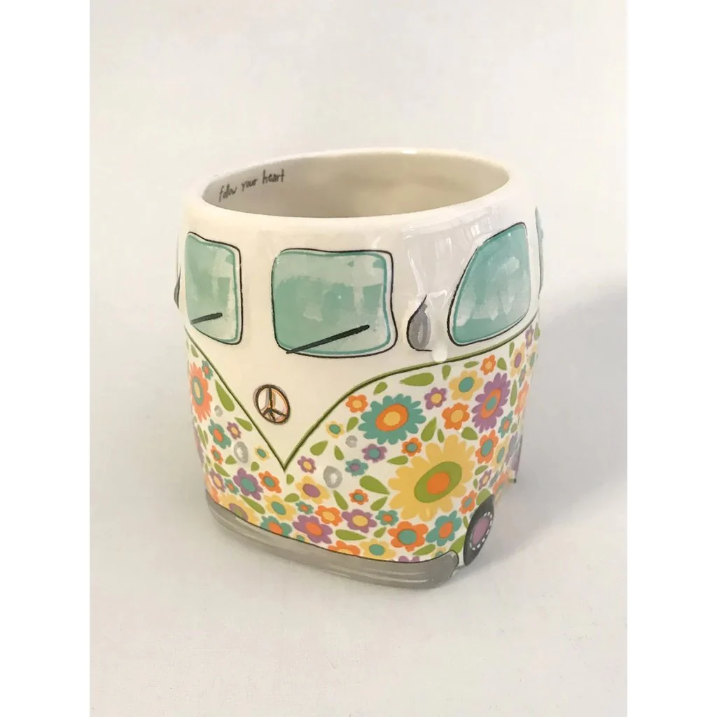 Natural Life : Folk Art Coffee Mug - Yellow Van - Image 4