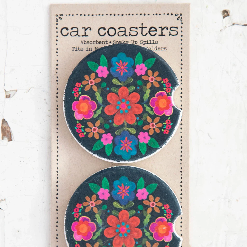 Natural Life : Folk Flower Car Coasters