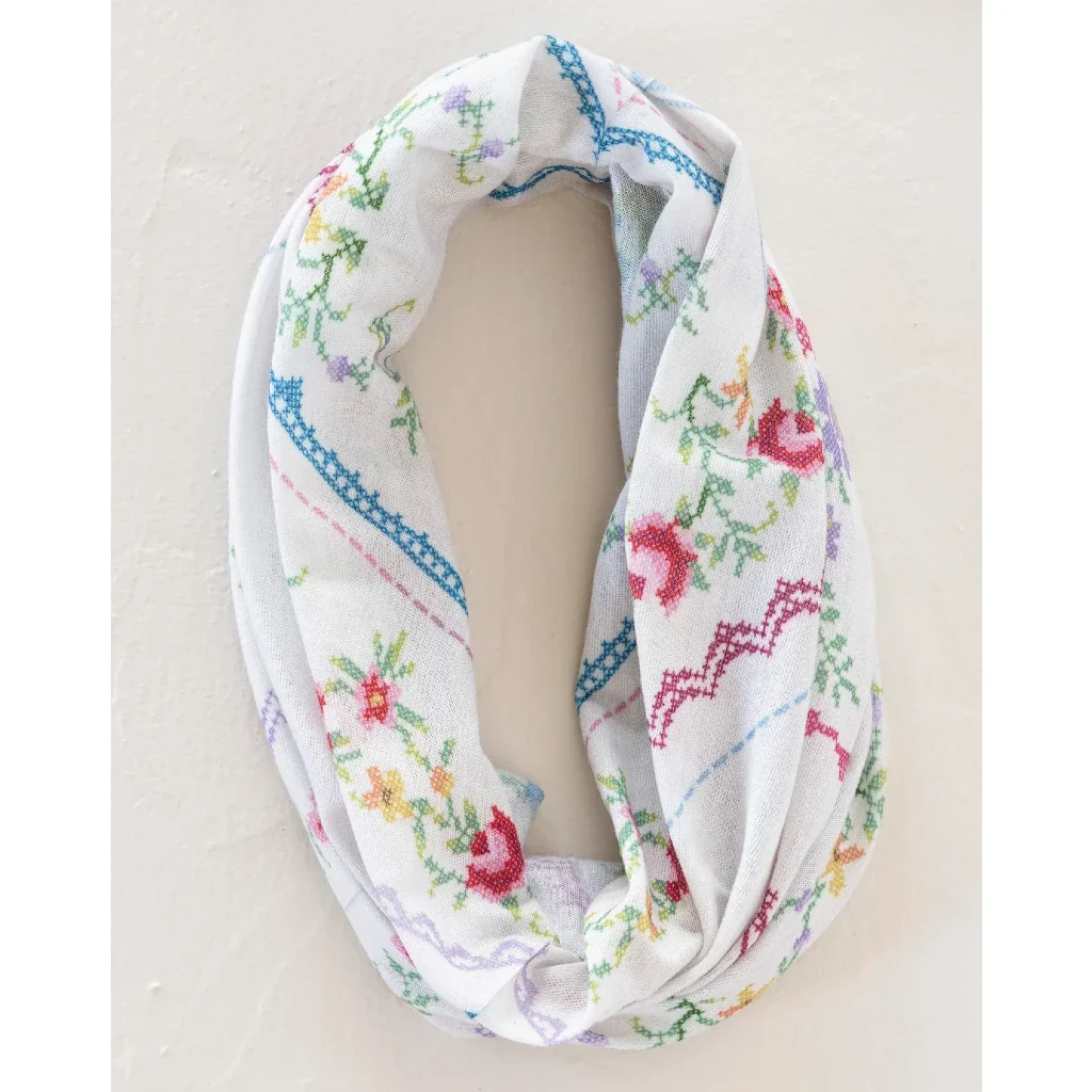 Natural Life : Heirloom Cross Stitch Ivory Headband - Image 3