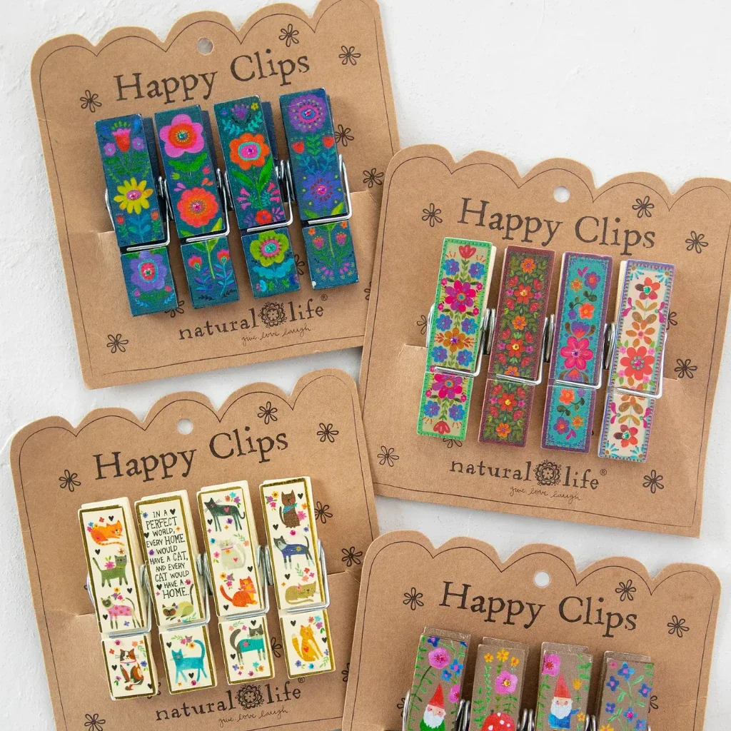 Natural Life : Multicolored Floral Happy Clips, Set of 4 - Image 2