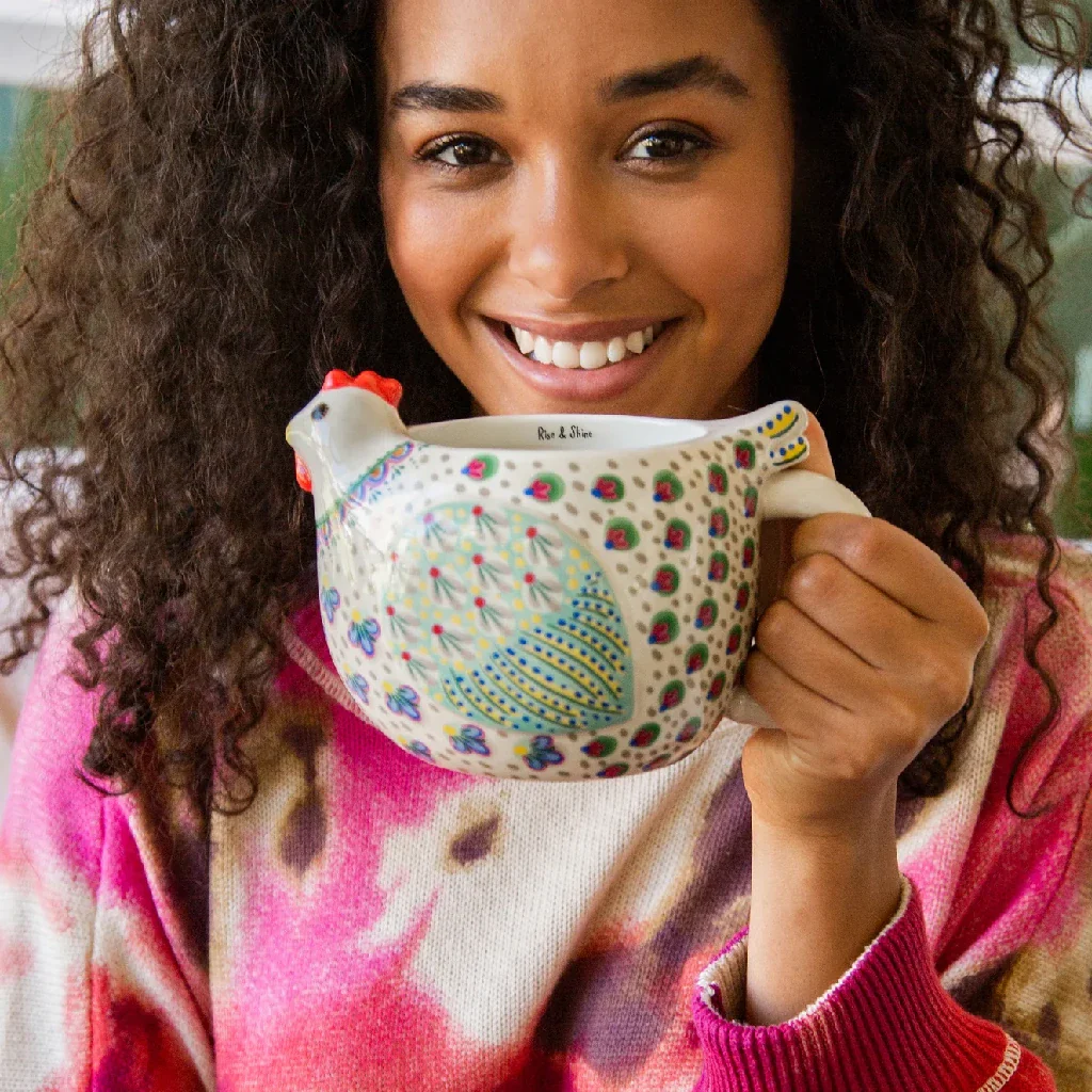 Natural Life : Penny The Chicken Folk Art Coffee Mug - Image 3