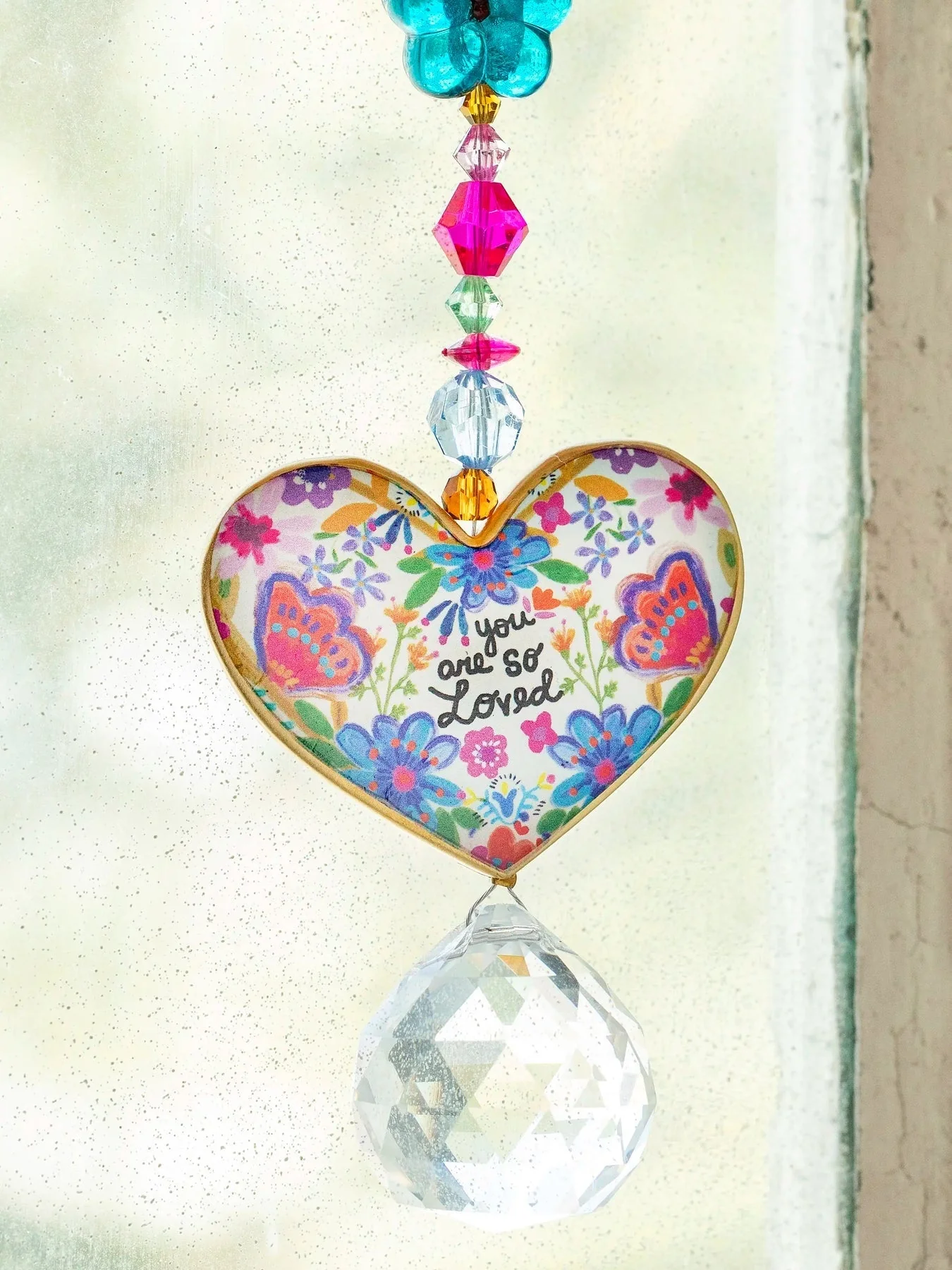 Natural Life : Sun Catcher Car Charm - You Are So Loved Heart - Image 3