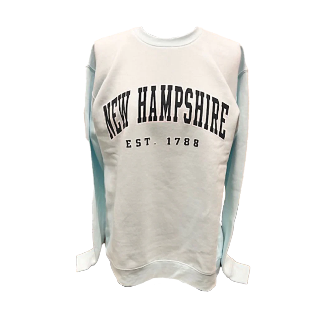 New Hampshire Hoodie : Crewneck Sweatshirt - Light Blue