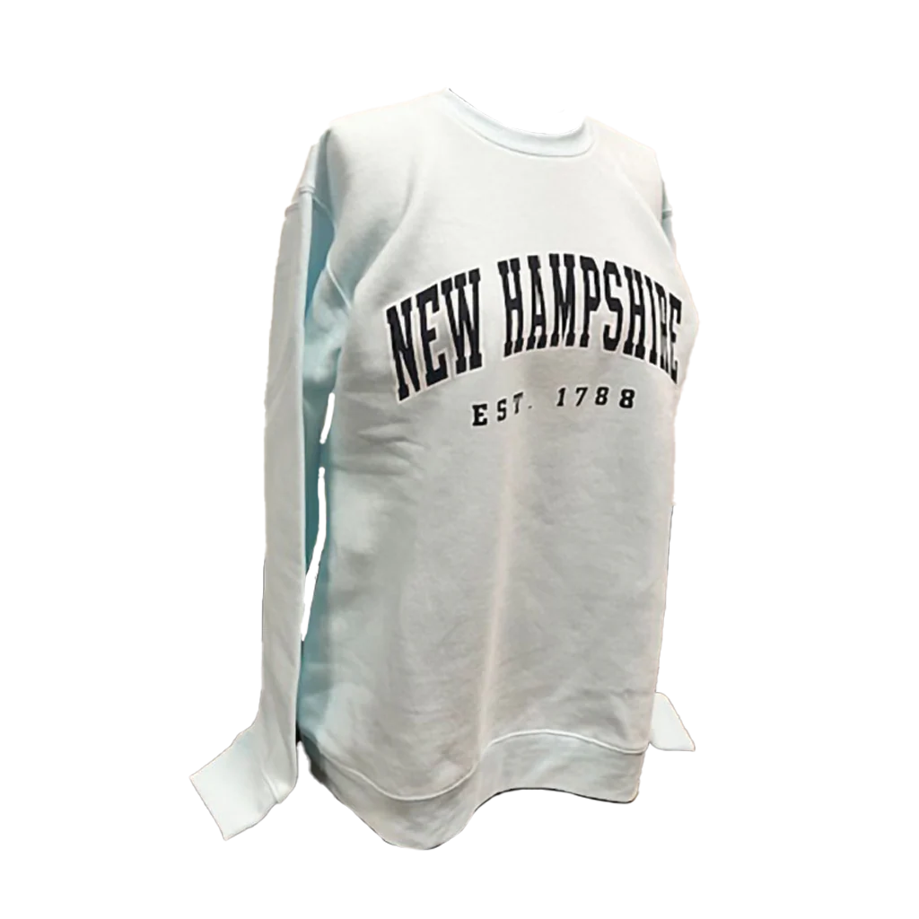 New Hampshire Hoodie : Crewneck Sweatshirt - Light Blue - Image 3