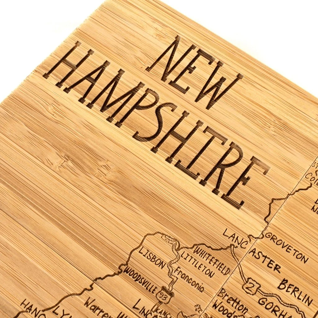New Hampshire State Puzzle 4 Piece Bamboo Coaster Set with Case - Image 2