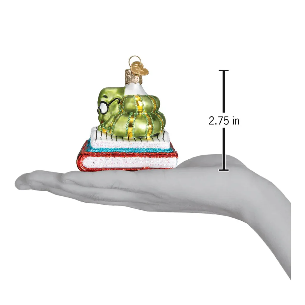 Old World Christmas : Bookworm Ornament - Image 3