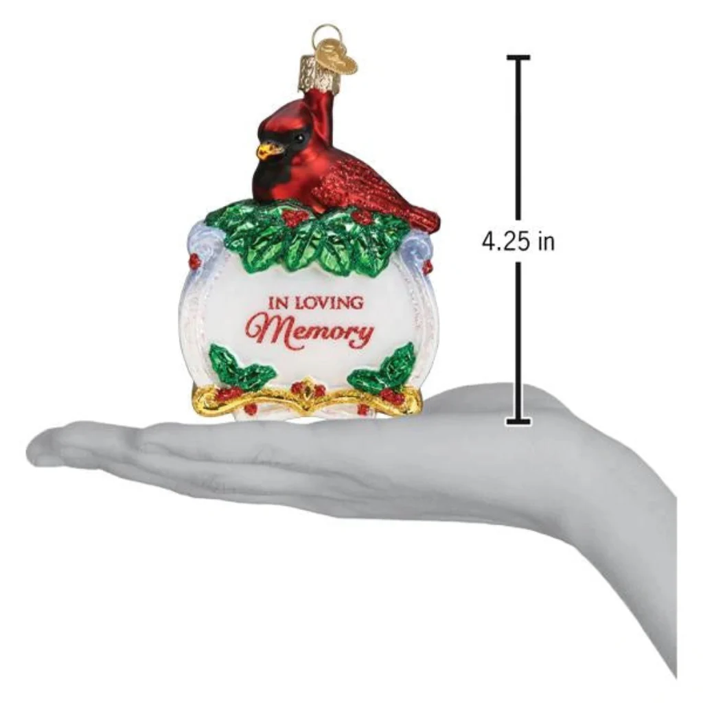 Old World Christmas : Memorial Cardinal Ornament - Image 3