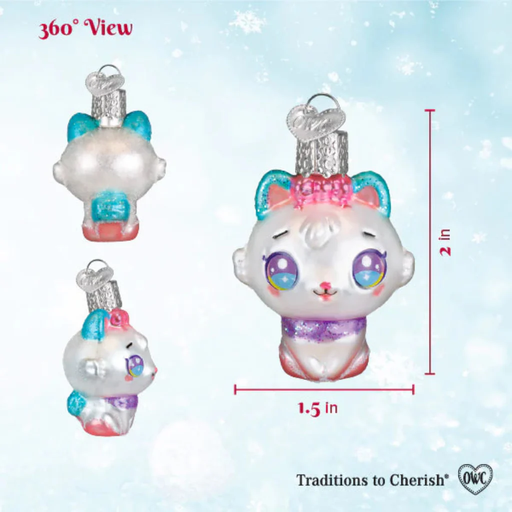 Old World Christmas : Mini Kawaii Cat Ornament - Image 3