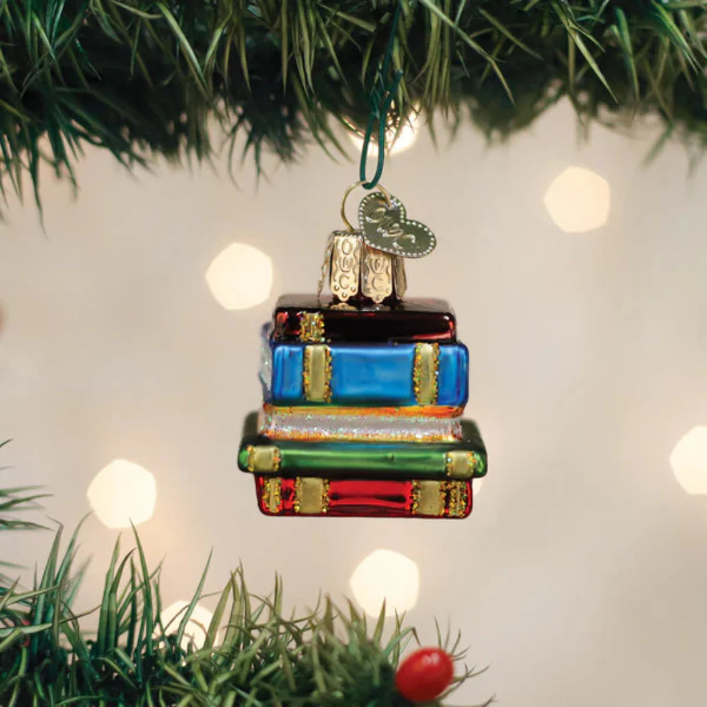 Old World Christmas : Mini Stack Of Books Ornament