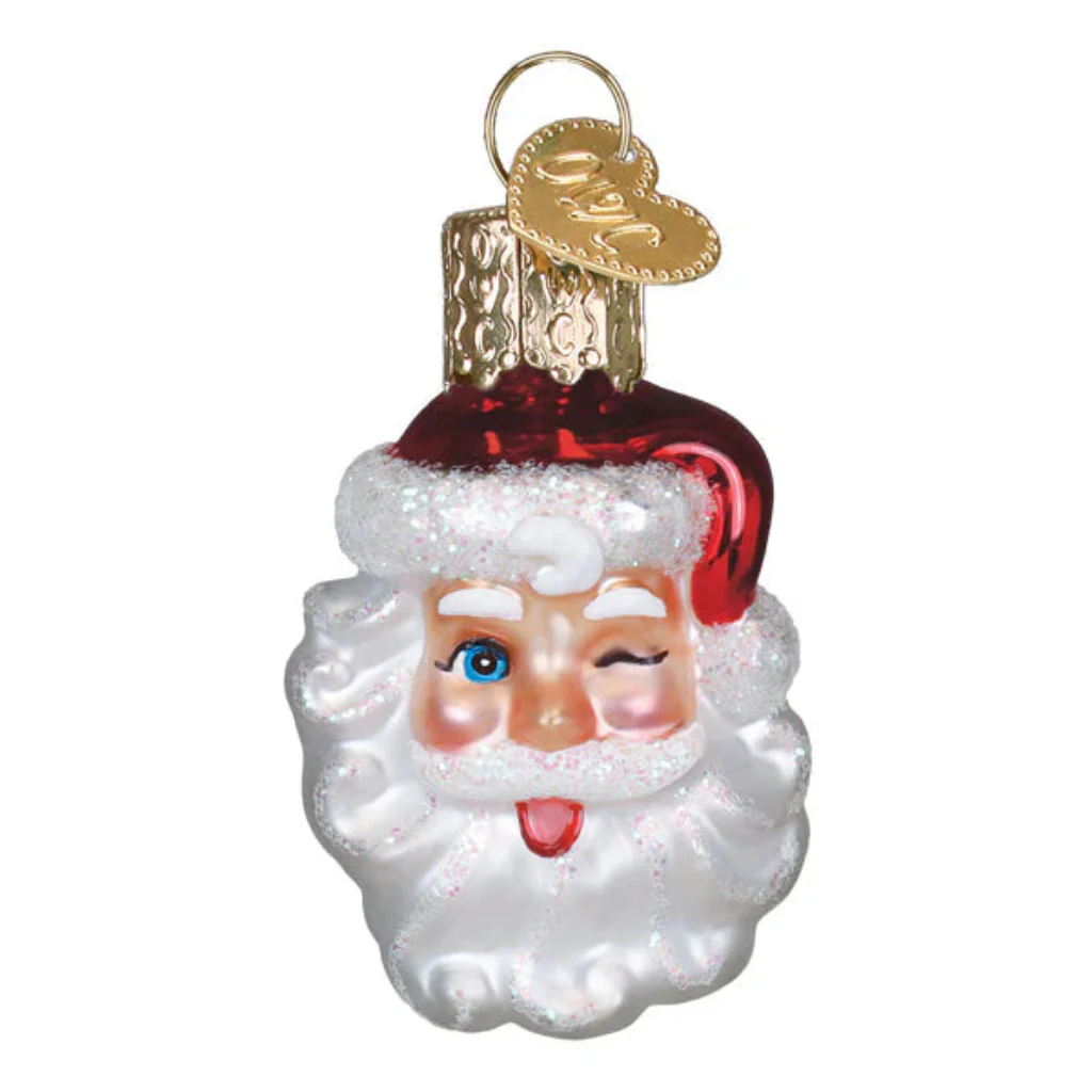 Old World Christmas : Mini Winking Santa Ornament - Image 2