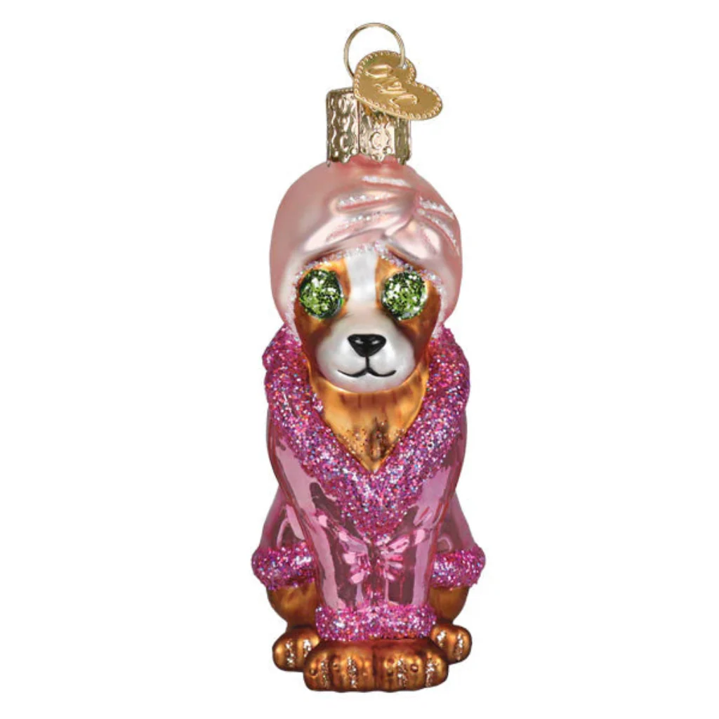 Old World Christmas : Spa Dog Ornament - Image 2