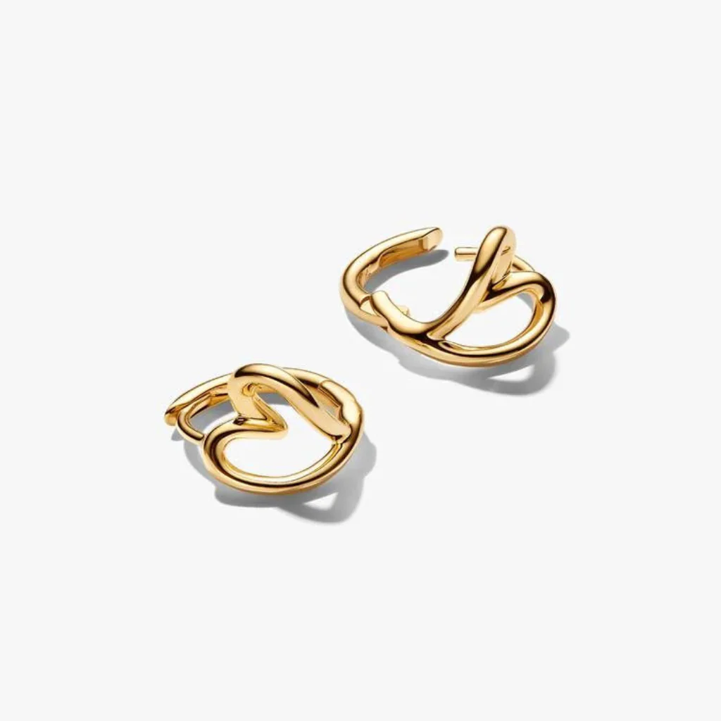 Pandora : Organically Shaped Heart Small Hoop Earrings - Image 2
