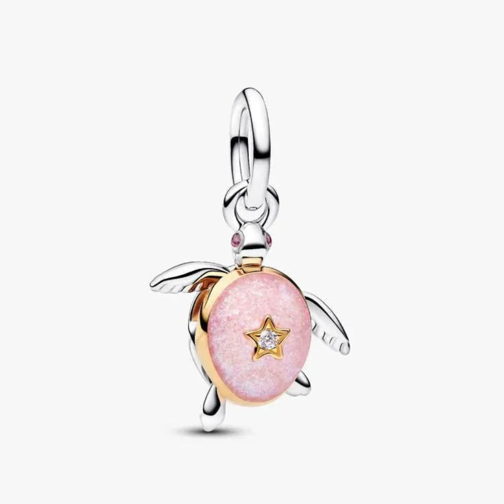 Pandora : 2026 Pink Sea Turtle Lab-Grown Diamond Dangle Charm
