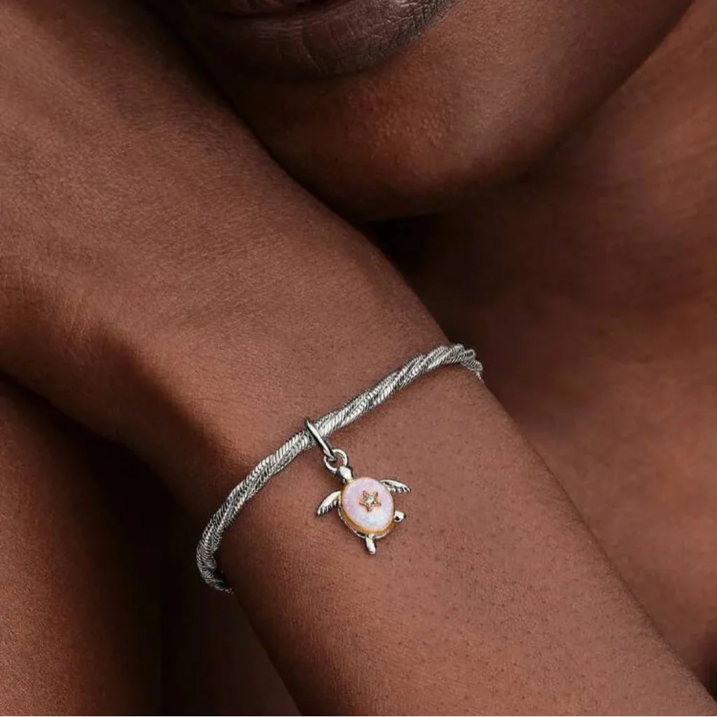 Pandora : 2026 Pink Sea Turtle Lab-Grown Diamond Dangle Charm - Image 4