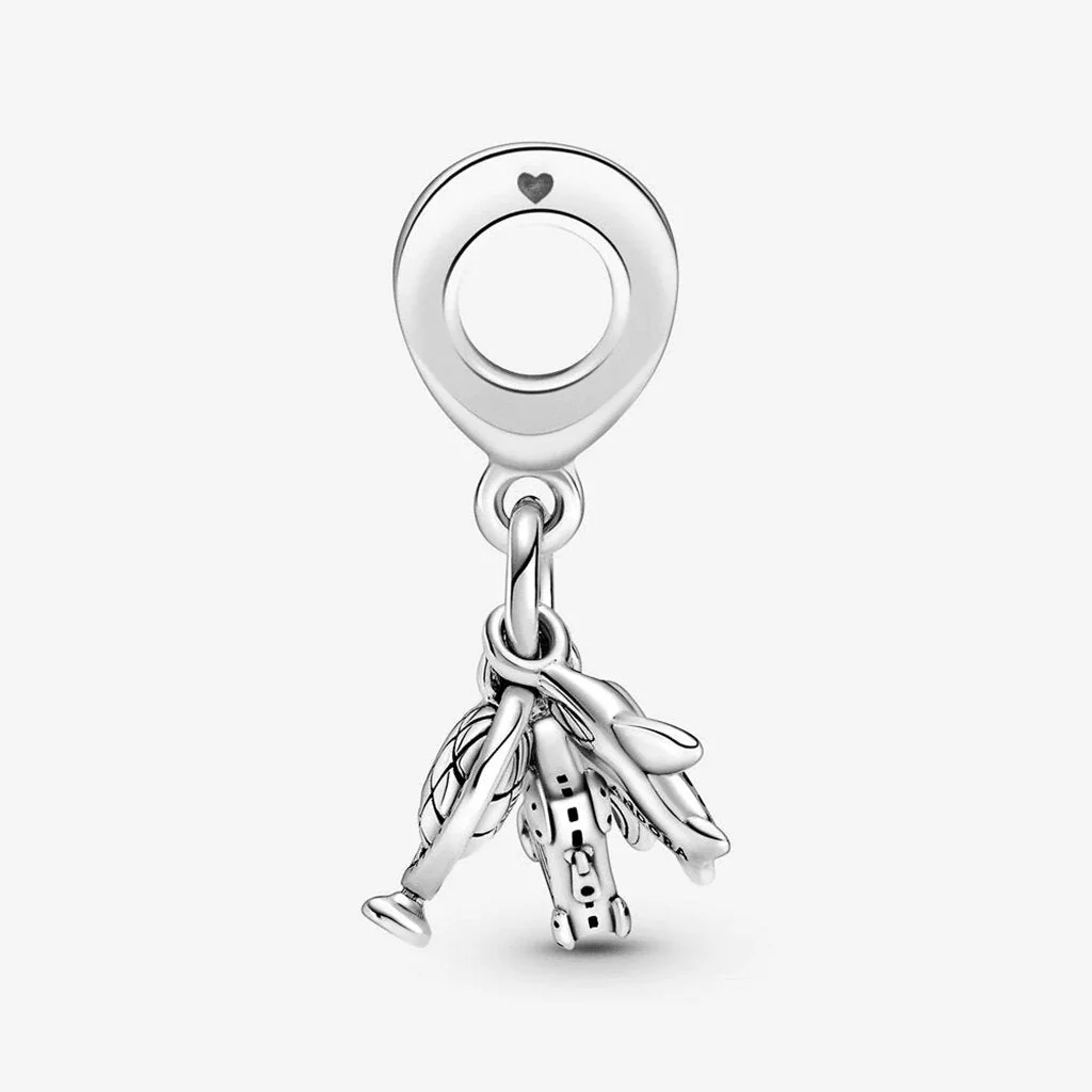 PANDORA : Airplane, Globe & Suitcase Dangle Charm - Image 3