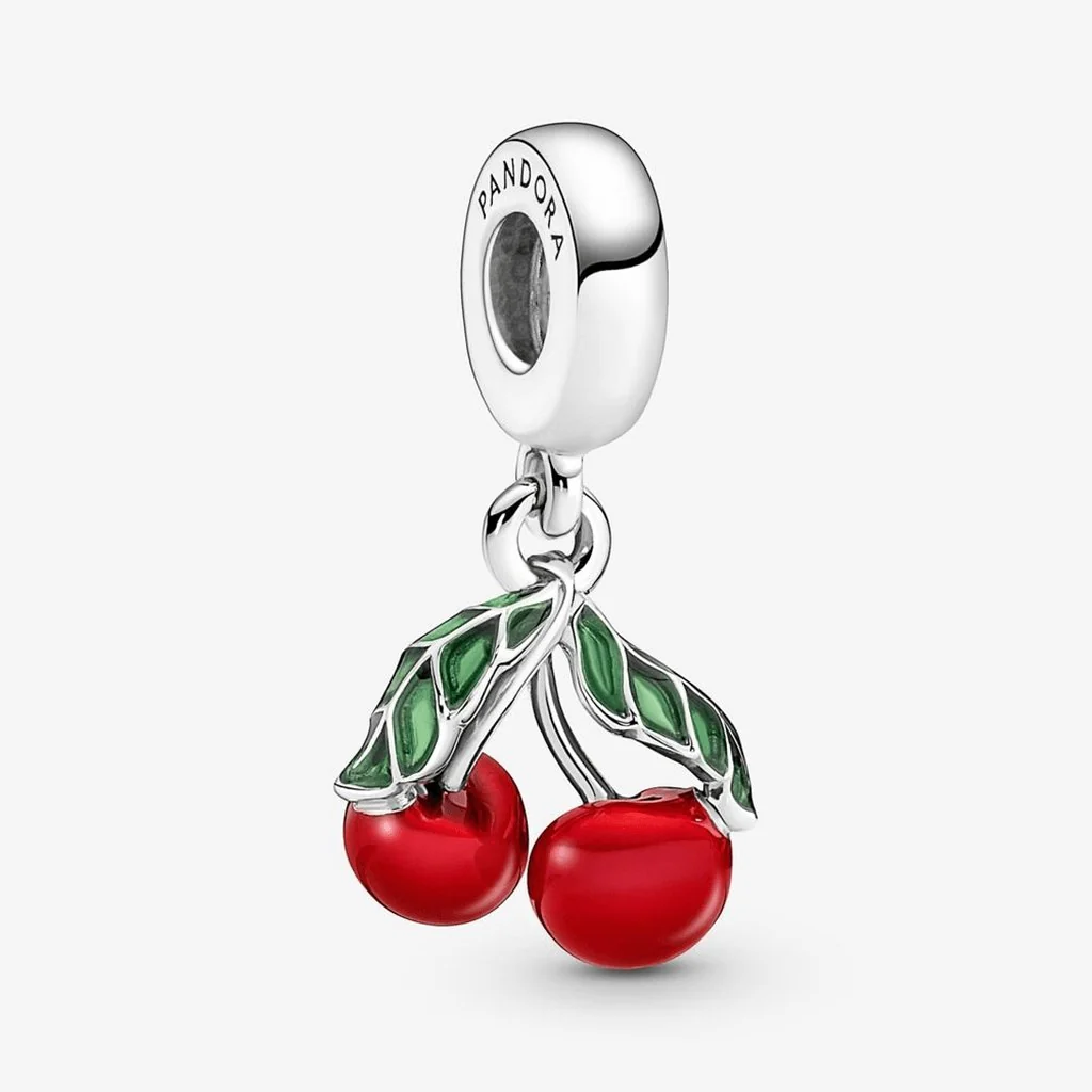 PANDORA : Asymmetrical Cherry Fruit Dangle Charm