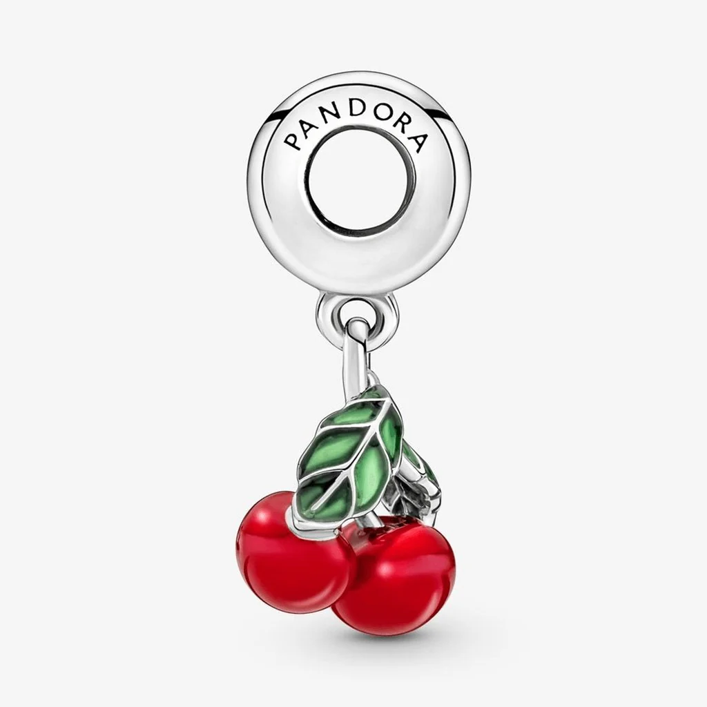 PANDORA : Asymmetrical Cherry Fruit Dangle Charm - Image 2
