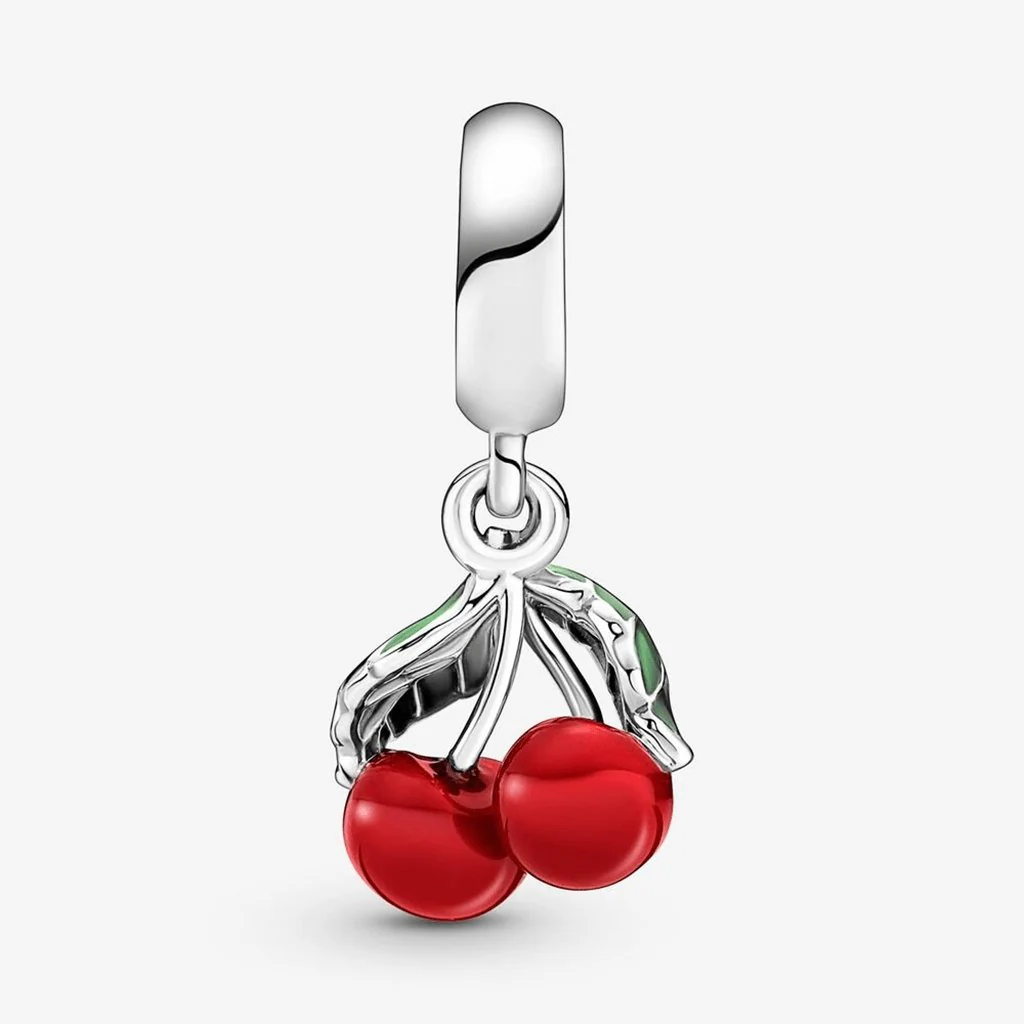 PANDORA : Asymmetrical Cherry Fruit Dangle Charm - Image 4