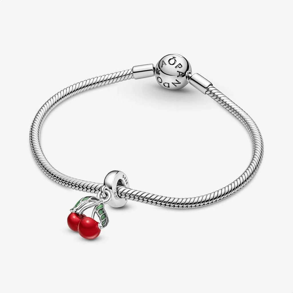 PANDORA : Asymmetrical Cherry Fruit Dangle Charm - Image 5