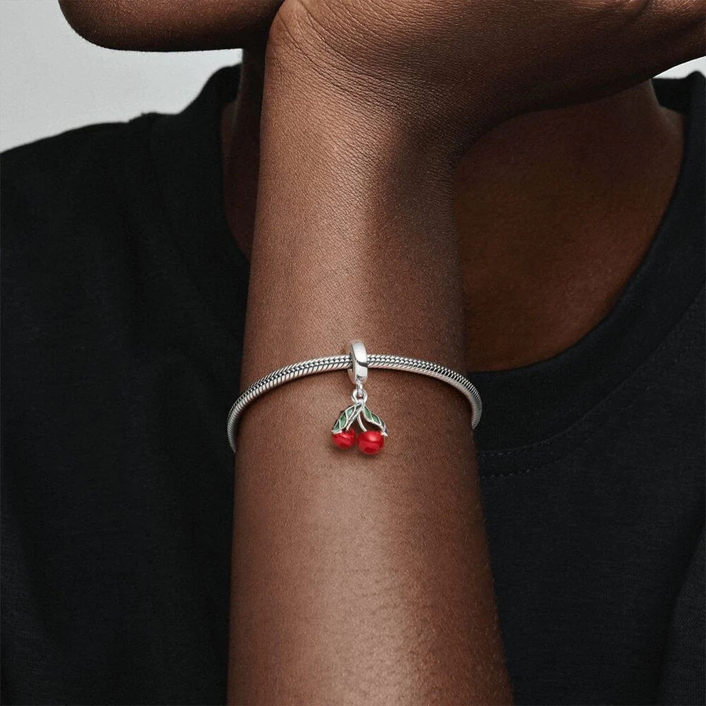 PANDORA : Asymmetrical Cherry Fruit Dangle Charm - Image 7