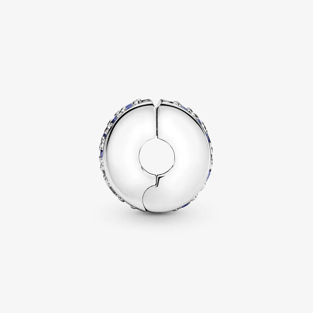PANDORA : Blue Pavé Clip Charm - Image 6