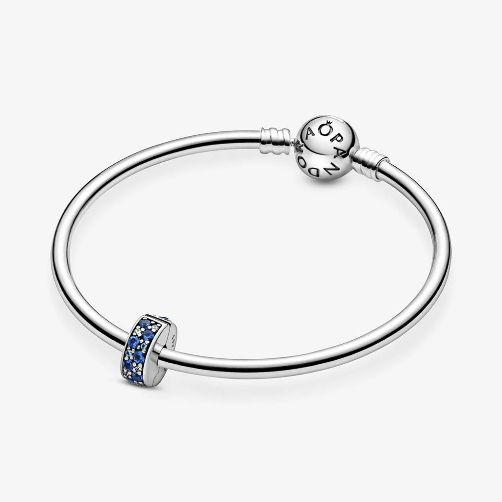 PANDORA : Blue Pavé Clip Charm - Image 8