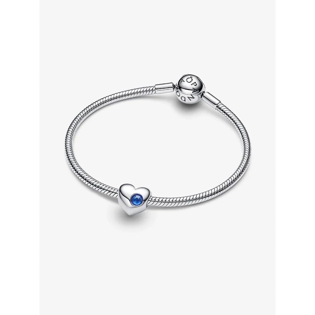 PANDORA : Blue Stone Heart Charm - Image 2