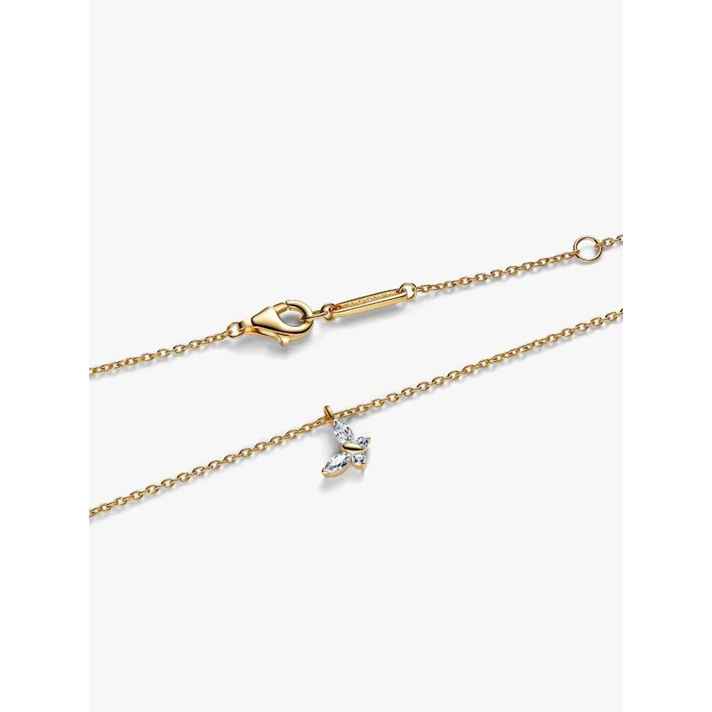 PANDORA : Butterfly Gold Pendant Necklace - Image 3