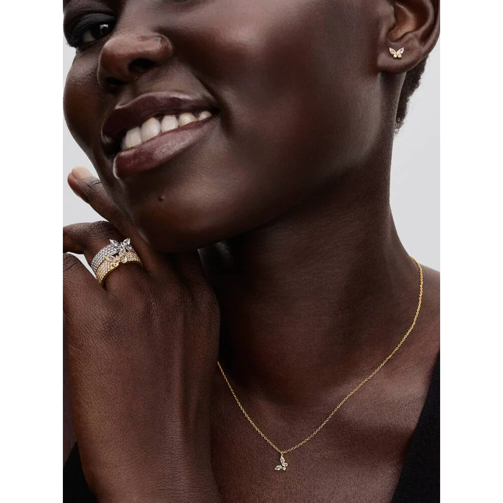PANDORA : Butterfly Gold Pendant Necklace - Image 4